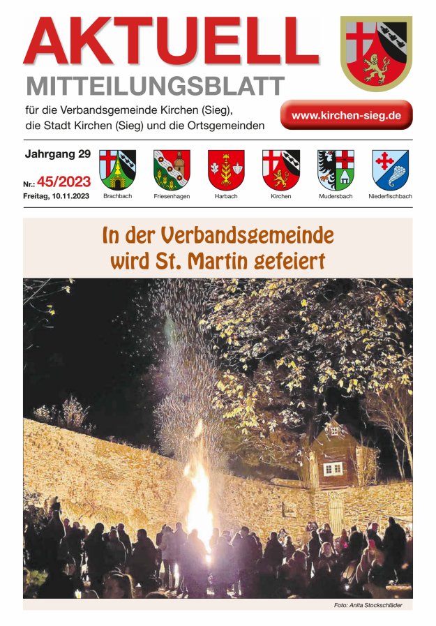 Aktuell - Mitteilungsblatt für die VG Kirchen (Sieg) Titelblatt 45/2023