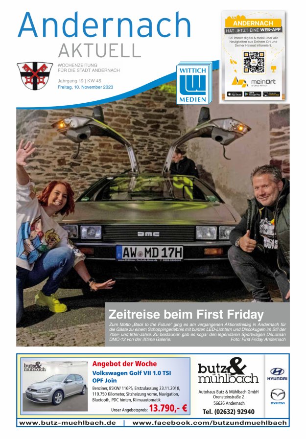 Andernach aktuell Titelblatt 45/2023