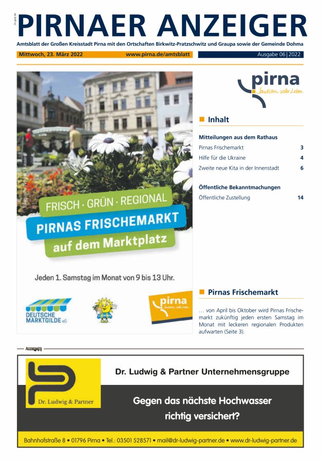 Pirnaer Anzeiger Titelblatt 06/2022