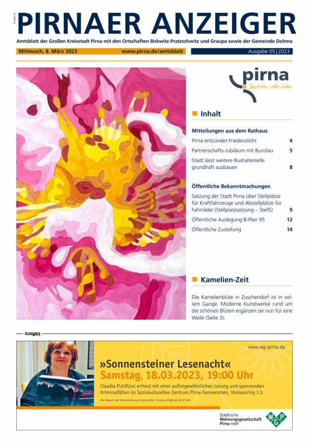 Pirnaer Anzeiger Titelblatt 05/2023