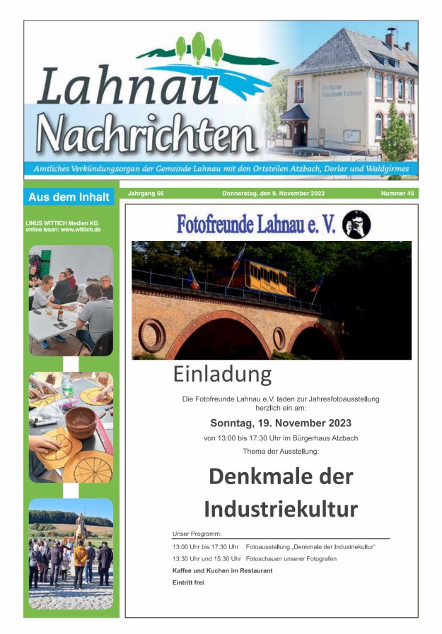 Lahnau Nachrichten Titelblatt 45/2023