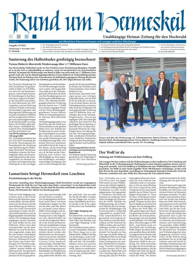 Rund um Hermeskeil Titelblatt 45/2023