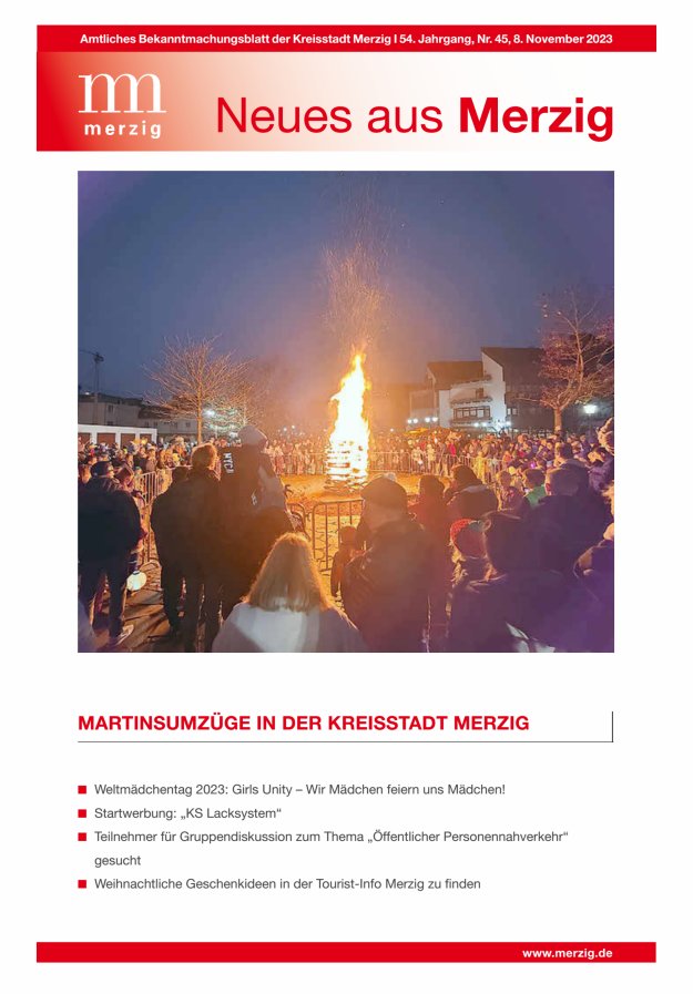 Neues aus Merzig Titelblatt 45/2023