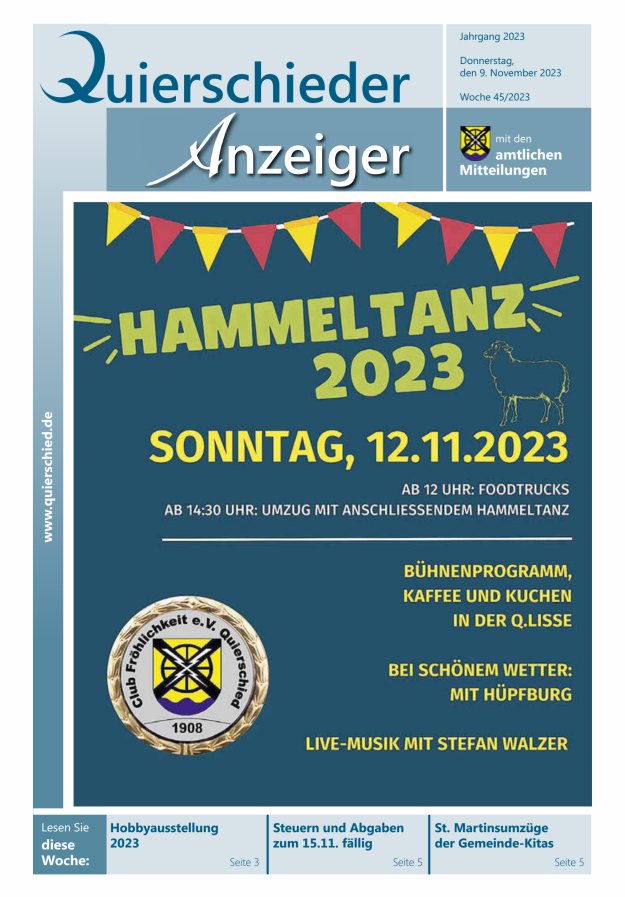 Quierschieder Anzeiger Titelblatt 45/2023