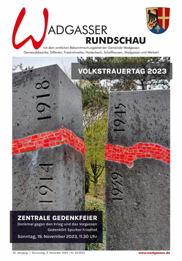 Wadgasser Rundschau Titelblatt 45/2023