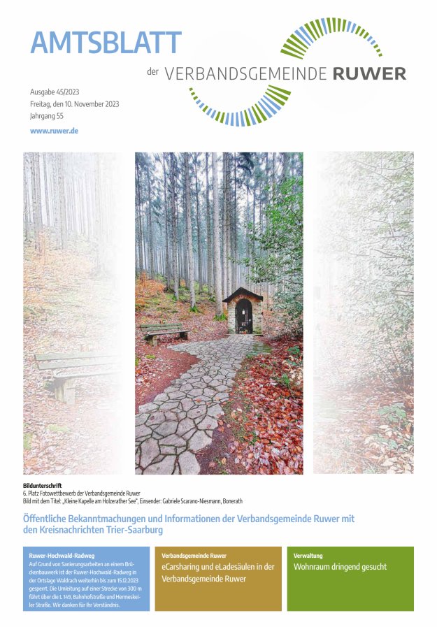 Amtsblatt VG Ruwer Titelblatt 45/2023