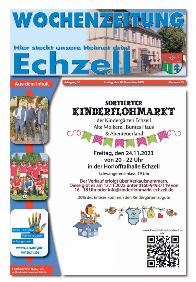 Wochenzeitung für die Gemeinde Echzell Titelblatt 45/2023