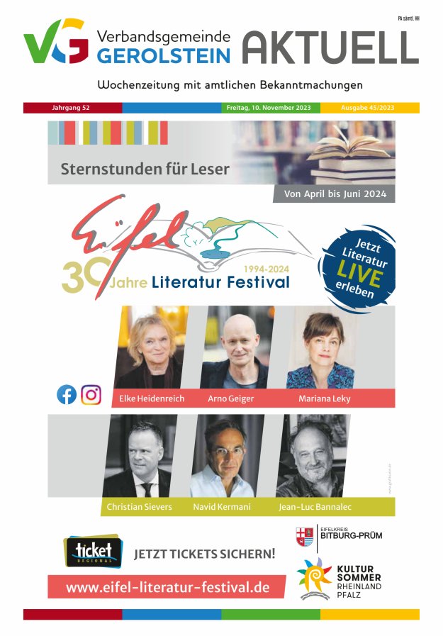 Verbandsgemeinde Gerolstein aktuell Titelblatt 45/2023