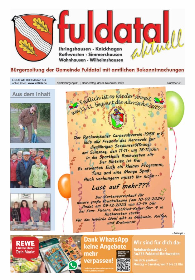Fuldatal aktuell Titelblatt 45/2023