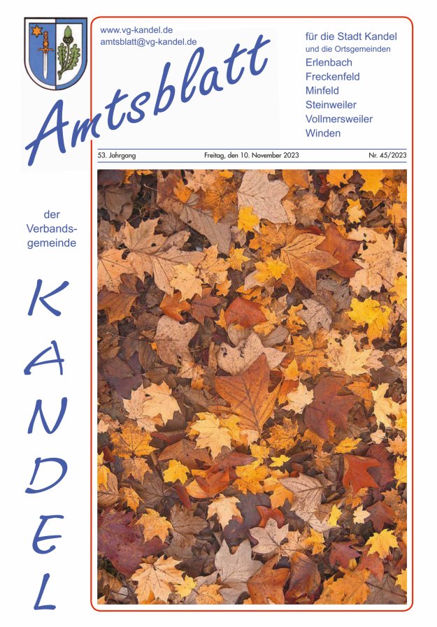 Amtsblatt VG Kandel Titelblatt 45/2023