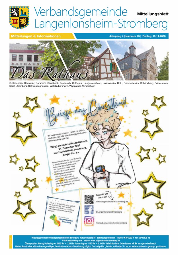 Das Rathaus - MTB d VG Langenlonsheim-Stromberg Titelblatt 45/2023