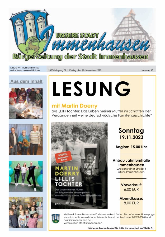 Unsere Stadt Immenhausen Titelblatt 45/2023