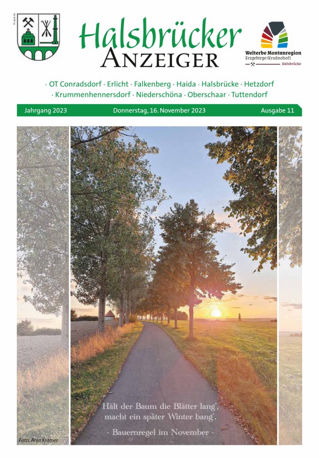 Halsbrücker Anzeiger Titelblatt 11/2023