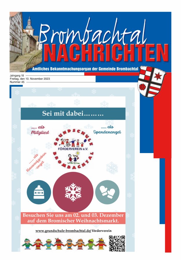 Brombachtal-Nachrichten Amtsblatt der Gemeinde Brombachtal Titelblatt 45/2023