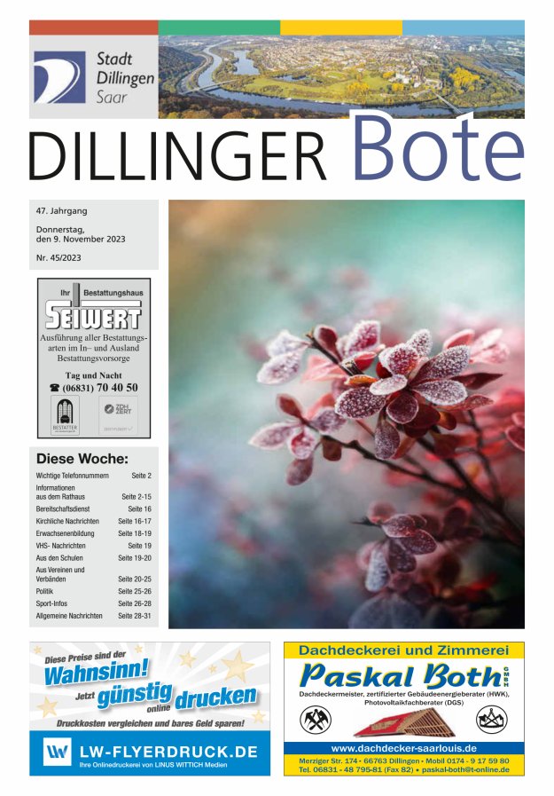 Dillinger Bote Titelblatt 45/2023