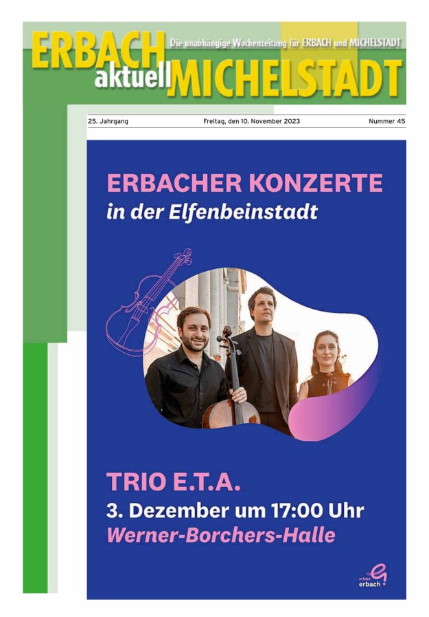 Erbach-Michelstadt aktuell Titelblatt 45/2023
