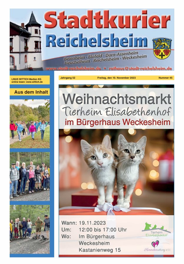 Stadtkurier Reichelsheim Titelblatt 45/2023