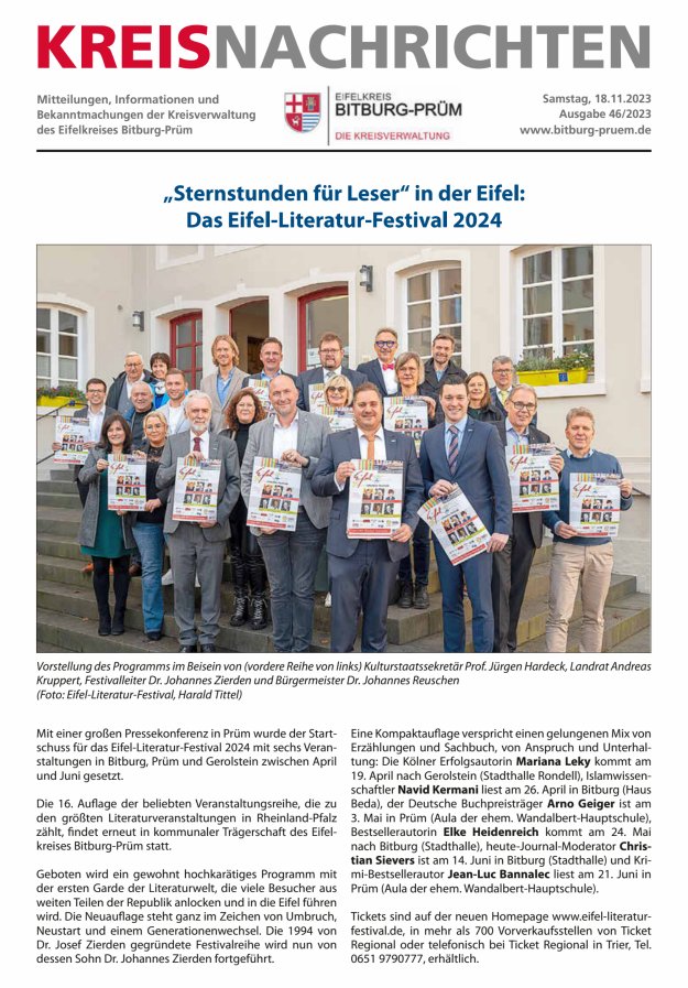 Kreis Bitburg-Prüm Titelblatt 46/2023