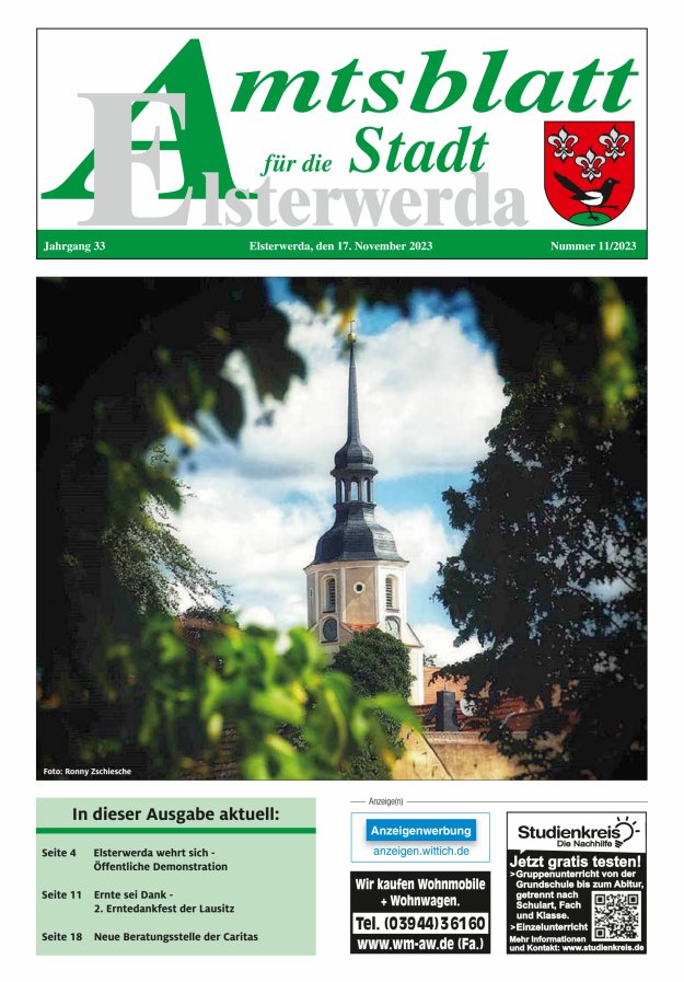 Amtsblatt für die Stadt Elsterwerda Titelblatt 11/2023