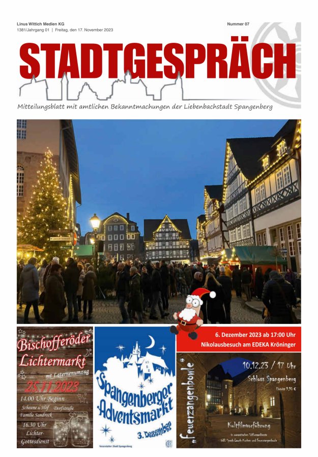 Stadtgespräch Spangenberg Titelblatt 07/2023
