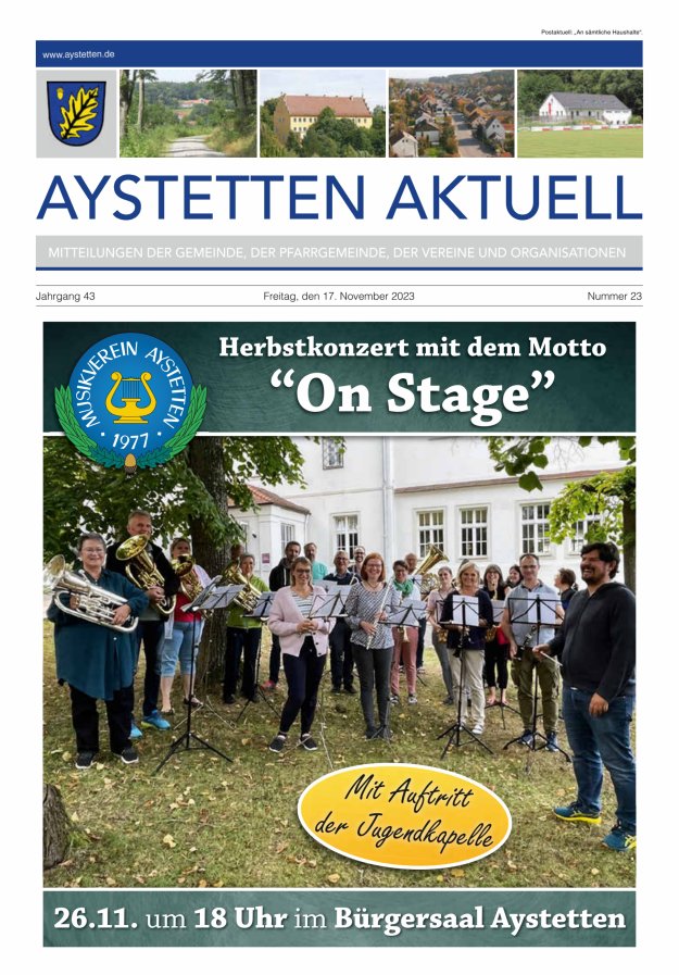 Aystetten Aktuell Wir über uns Titelblatt 23/2023