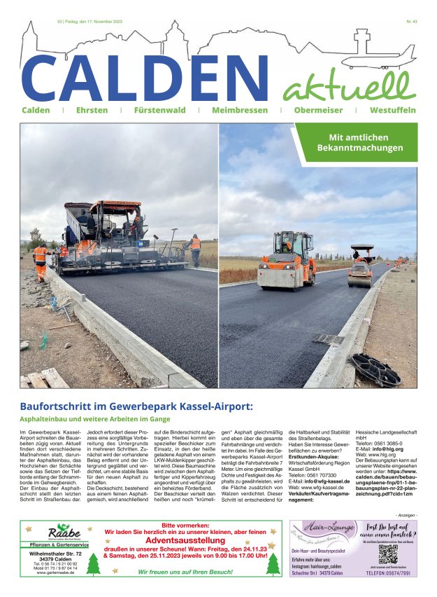 Calden aktuell Titelblatt 43/2023