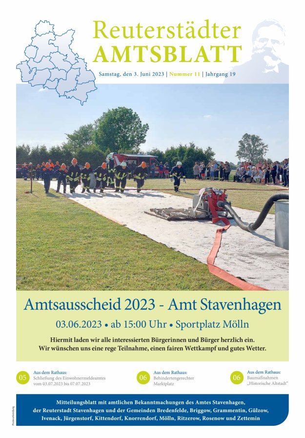 Reuterstädter Amtsblatt Titelblatt 11/2023