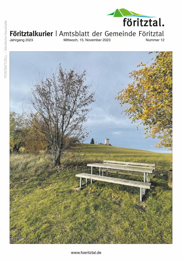 Amtsblatt der Gemeinde Föritztal Titelblatt 12/2023