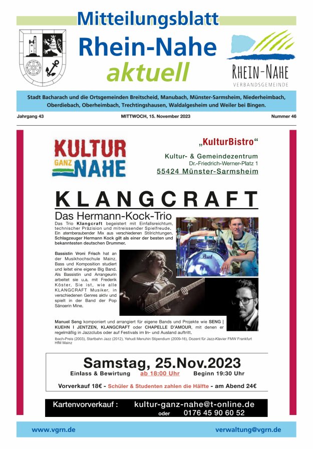 Rhein-Nahe aktuell Titelblatt 46/2023