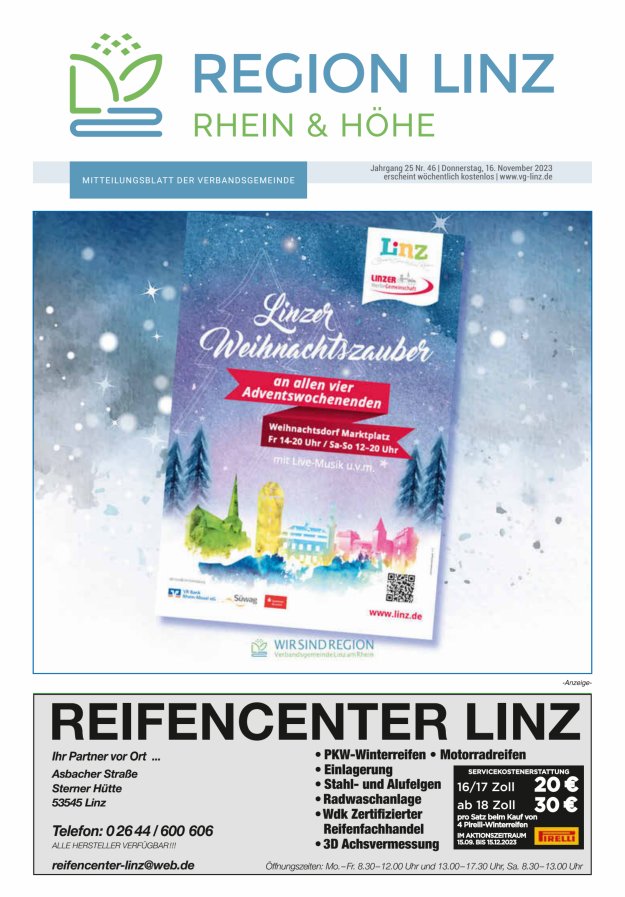 Unsere Verbandsgemeinde Linz am Rhein Titelblatt 46/2023