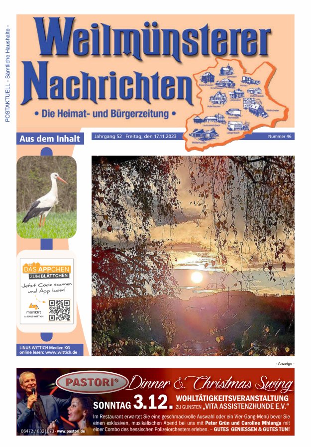 Weilmünsterer Nachrichten Titelblatt 46/2023