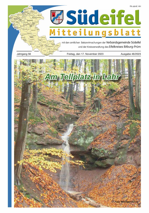 Mitteilungsblatt Südeifel Titelblatt 46/2023