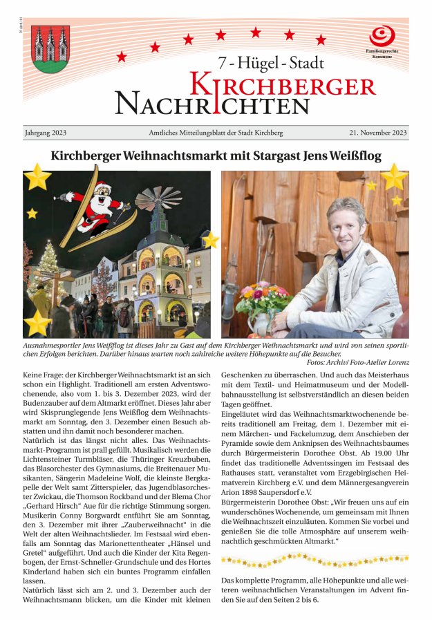 Kirchberger Nachrichten Titelblatt 11/2023