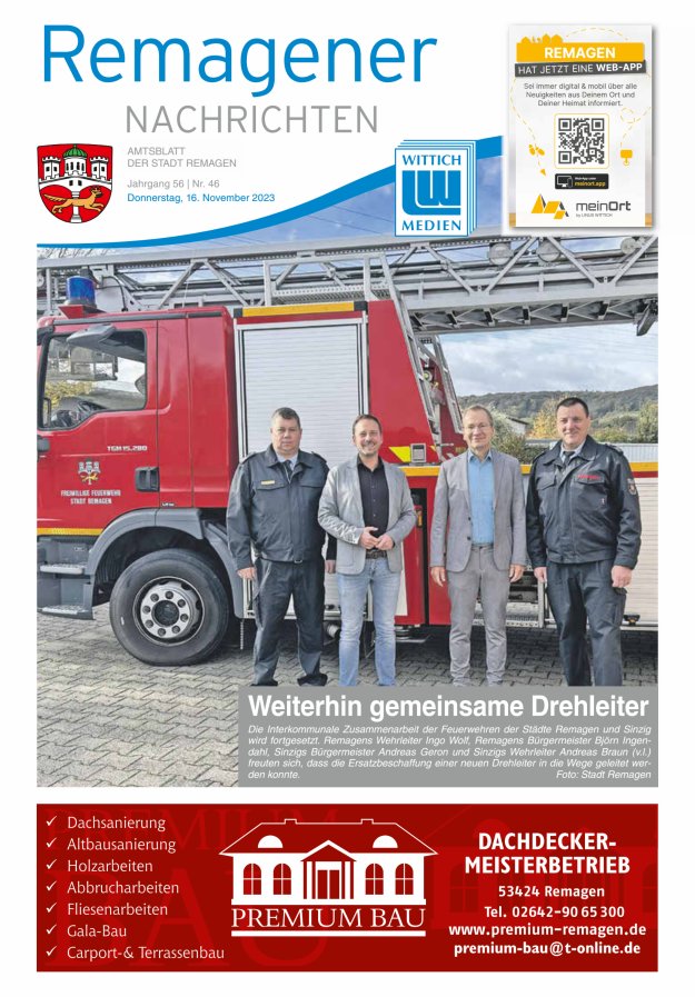 Remagener Nachrichten Titelblatt 46/2023