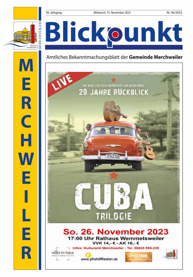 Blickpunkt Merchweiler Titelblatt 46/2023