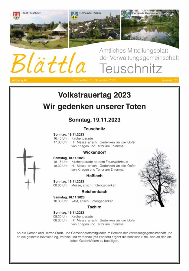 VG-Nachrichten Teuschnitz Titelblatt 23/2023