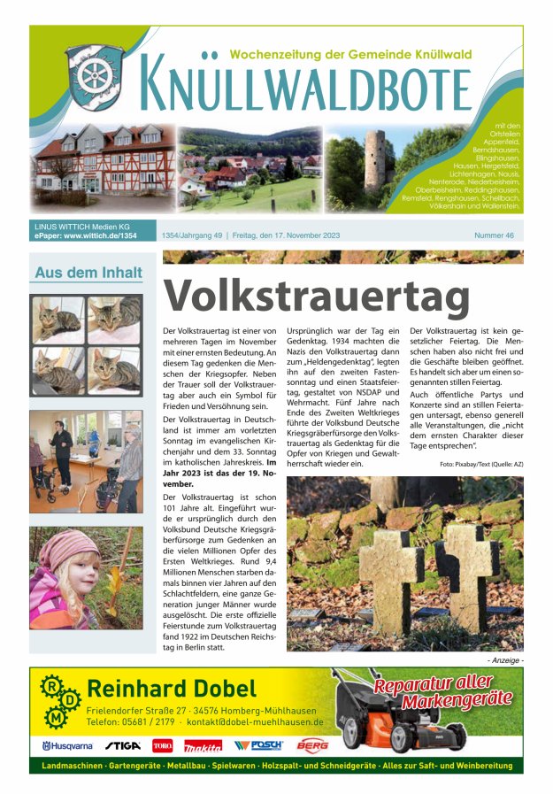 Knüllwaldbote Titelblatt 46/2023