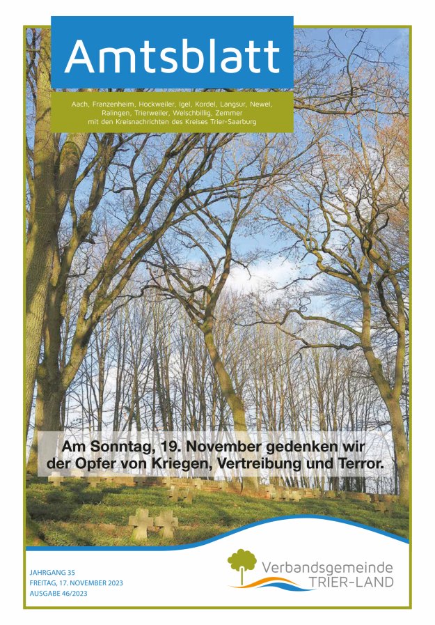 Amtsblatt VG Trier-Land Titelblatt 46/2023