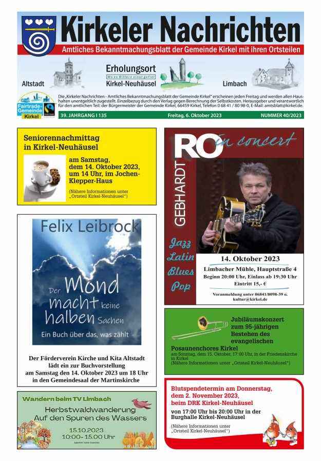 Kirkeler Nachrichten Titelblatt 40/2023