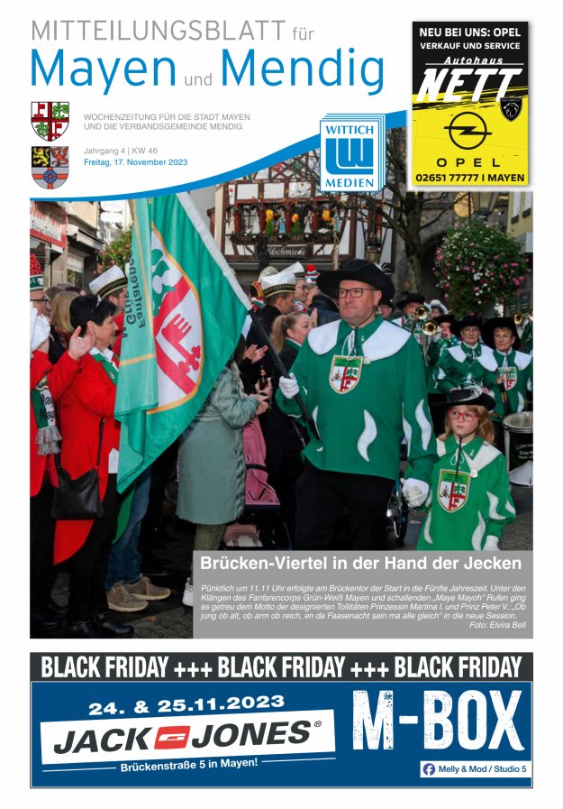 Mitteilungsblatt für Mayen und Mendig Titelblatt 46/2023