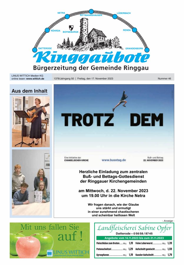 Ringgaubote Titelblatt 46/2023