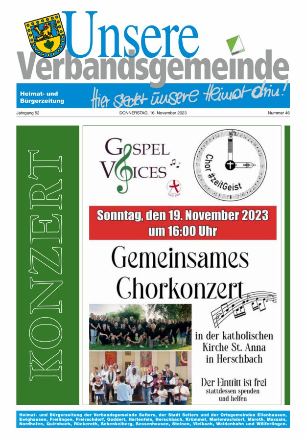 Unsere Verbandsgemeinde Selters Ww Titelblatt 46/2023