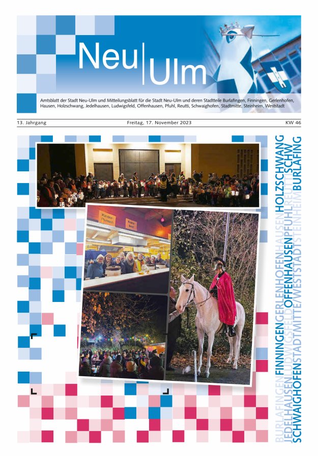 Amtsblatt der Stadt Neu-Ulm und Mitteilungsblatt für die Stadt Neu-Ulm Titelblatt 46/2023