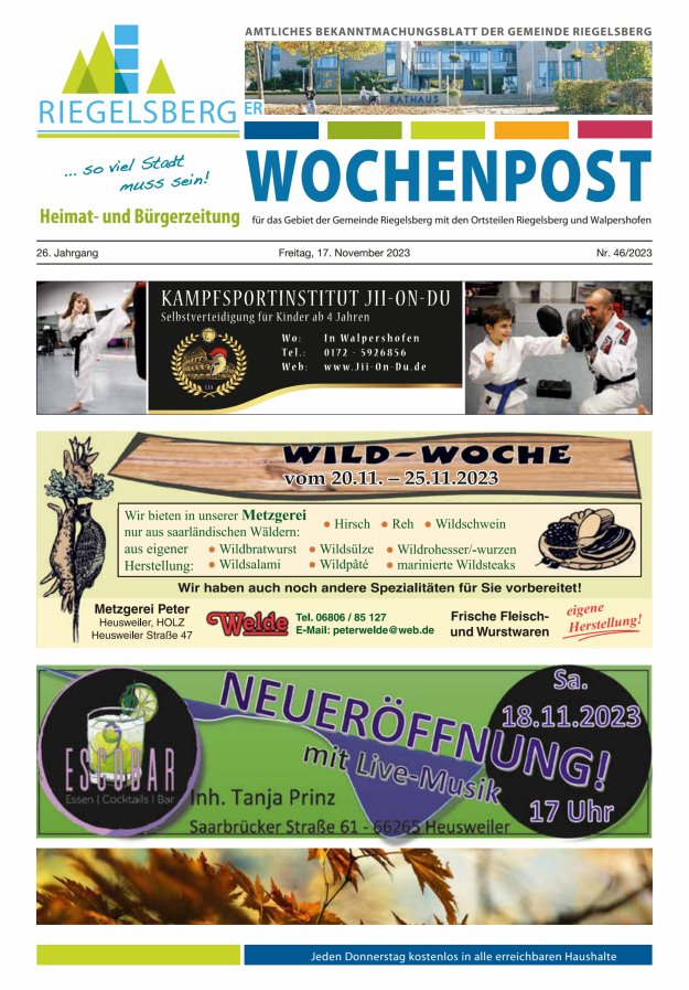 Riegelsberger Wochenpost Titelblatt 46/2023