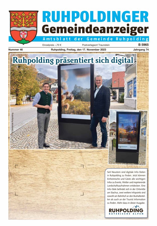 Ruhpoldinger Gemeindeanzeiger Titelblatt 46/2023