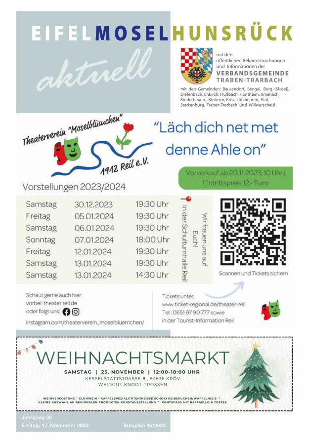 Eifel-Mosel-Hunsrück aktuell VG Traben-Trarbach Titelblatt 46/2023