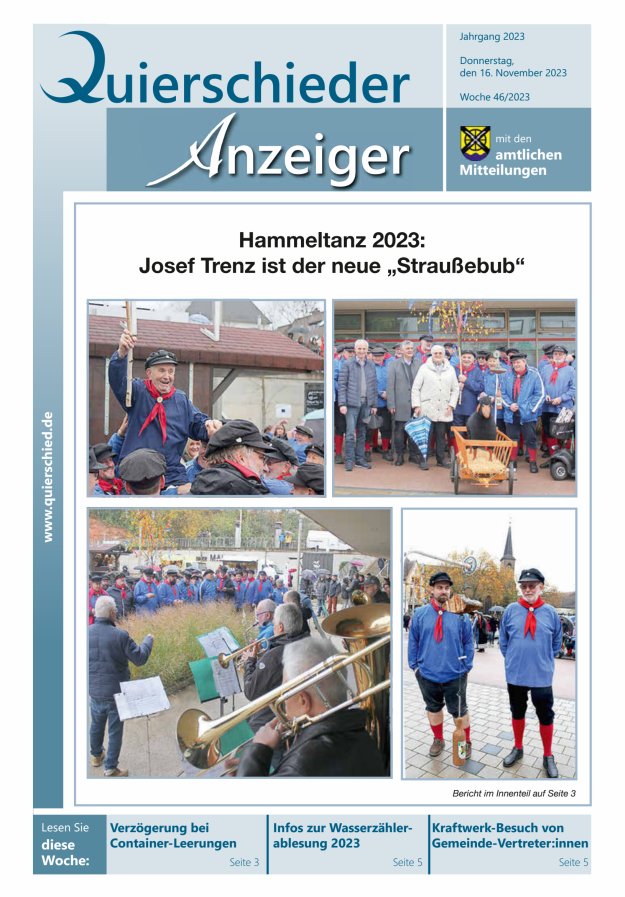 Quierschieder Anzeiger Titelblatt 46/2023