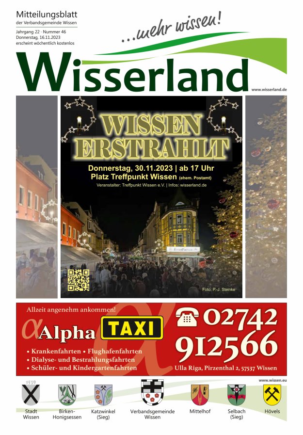 Mitteilungsblatt Wissen - Wisserland...mehr wissen! Titelblatt 46/2023