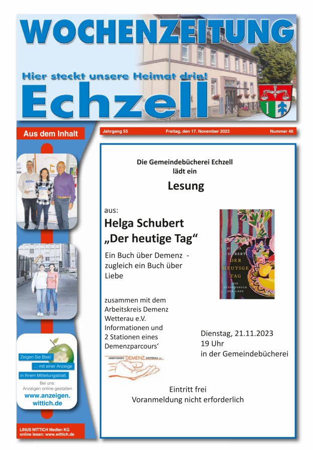 Wochenzeitung für die Gemeinde Echzell Titelblatt 46/2023