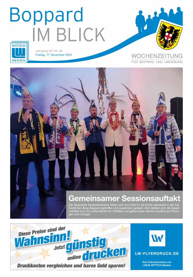 Boppard im Blick - Heimatzeitung für die Stadt Boppard Titelblatt 46/2023